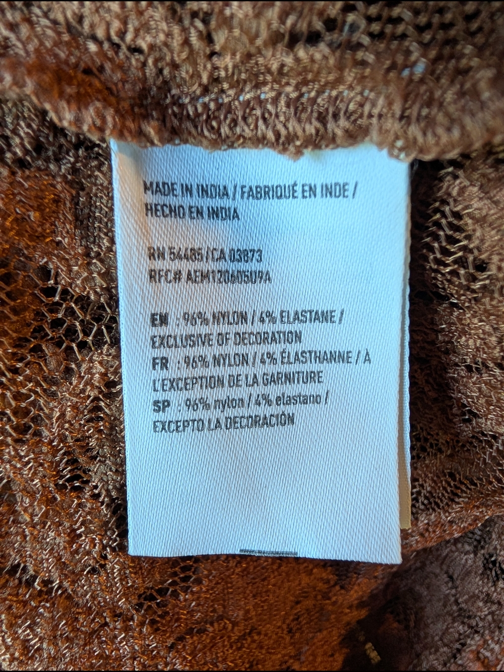 AE Brown Sheer Crochet Lace Sleeveless Cami Tank Top Small S Relaxed Boho Casual - Picture 6 of 8